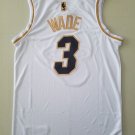 WADE #3 Miami Heat Men's White Platinum Jersey