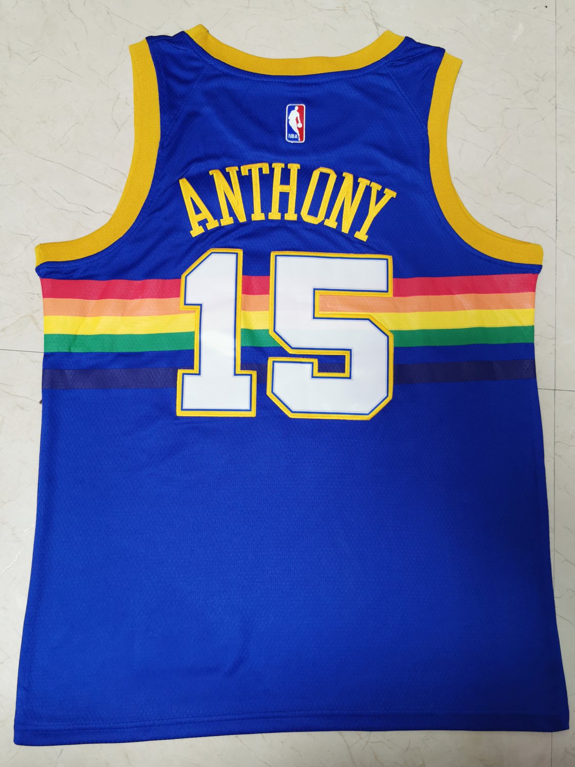 Carmelo Anthony #15 Denver Nuggets Retro Basketball Jersey Blue