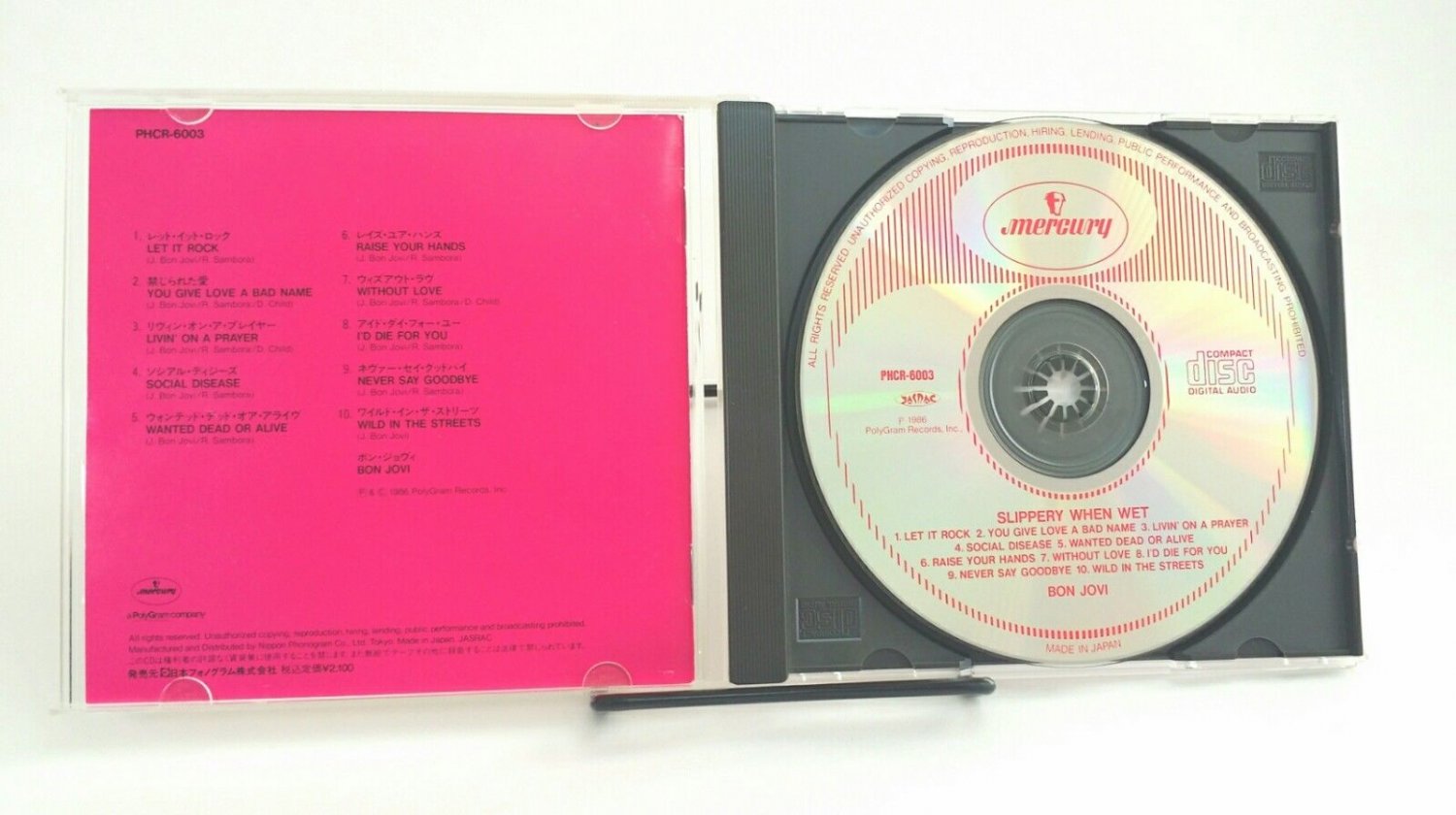 Bon Jovi Slippery When Wet Japanese Import Banned US Cover CD 1986