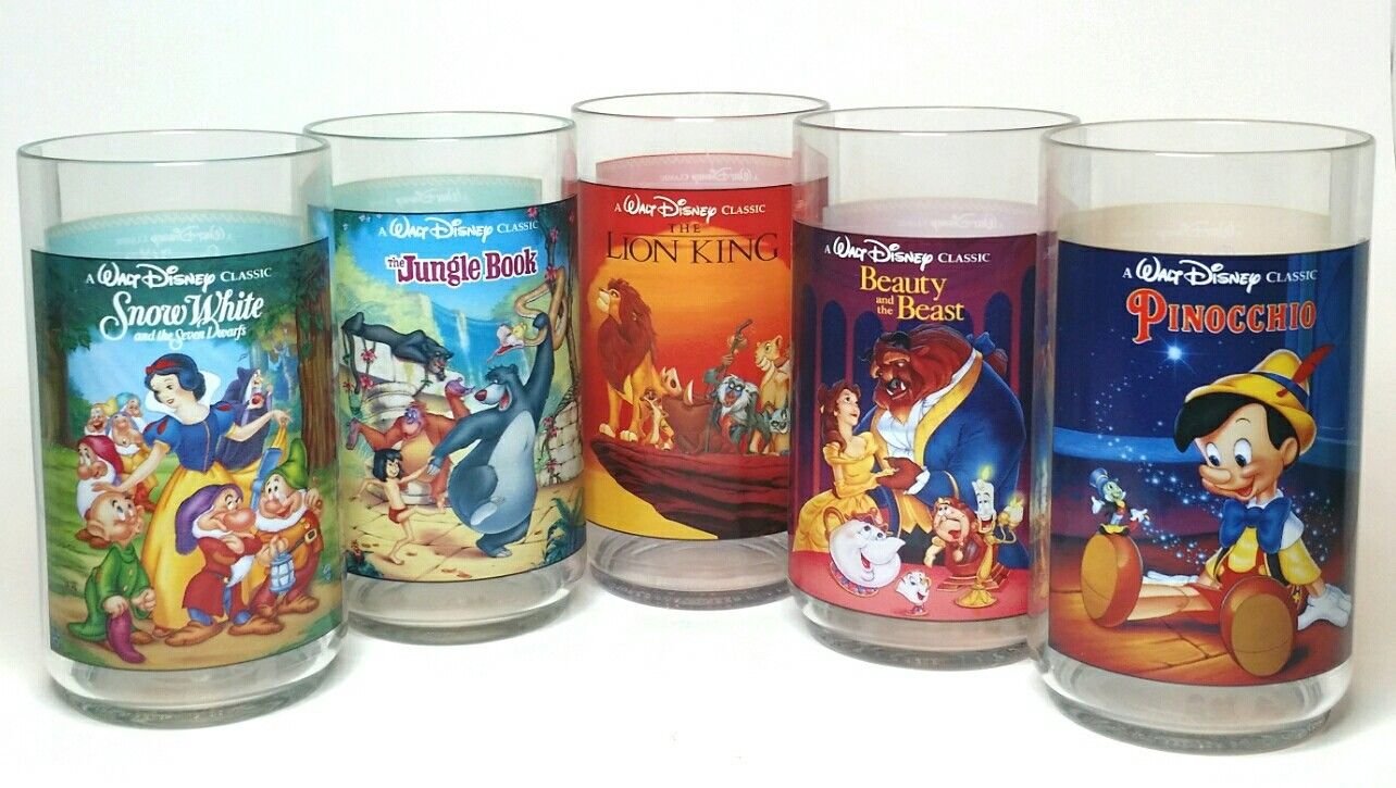 Disney Cups Burger King Coke Collector Series 1994 Lot of 5