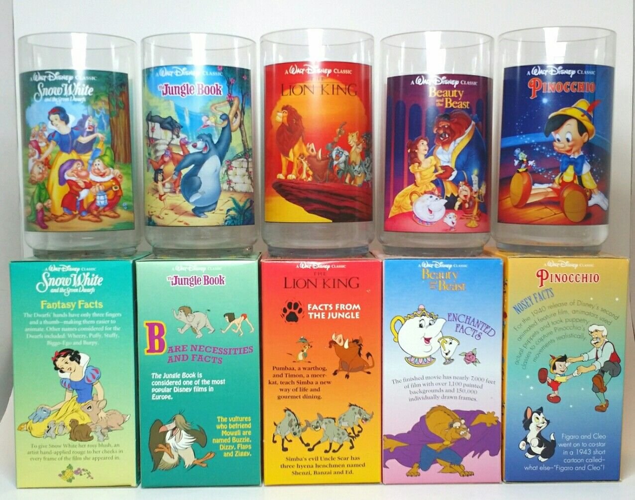 Disney Cups Burger King Coke Collector Series 1994 Lot of 5