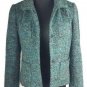 Ann Taylor Women's Blazer Wool Blend Dark Blue Green Career Wear Size 4 Petite