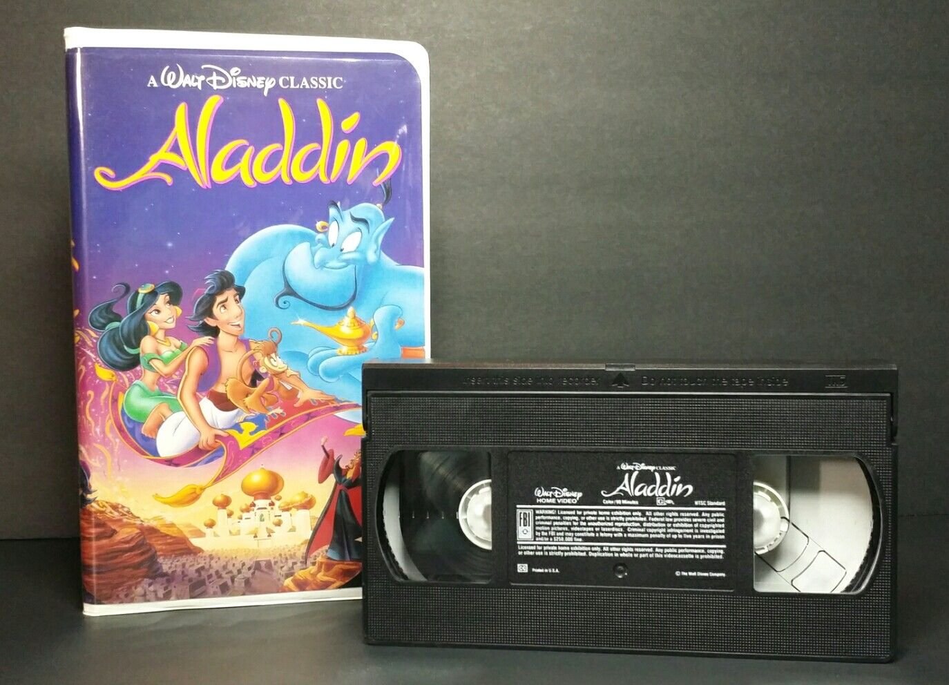 Disney Aladdin VHS Tapes CD Soundtrack Lenticular Artwork 5 Piece Lot