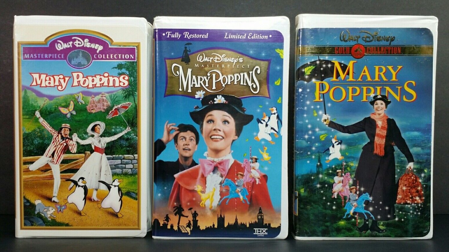 Walt Disney Mary Poppins VHS Tapes 3 Piece Lot 1994 1997 2000