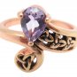 Solid Copper Celtic Amethyst Stone Ring #CRI1285- 1/2 an inch wide. Sizes 5 to 9