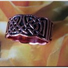 Solid Copper Celtic Ring CTR661` - 3/8 inch wide. Available in Sizes 8 to 15.