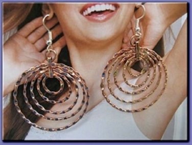 Solid copper earrings CE1199E - 1 1/2 inches round