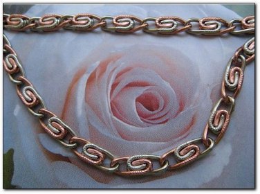 8 Inch Copper and Nickel Mixed Metals Anklet #CA1210D3 -1/4 of an inch wide.