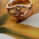 Solid copper Ankh Cross band ring CRI1294 -  Available in Sizes 5 thru 7 and 9.