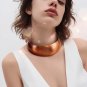 Solid copper choker #CC355AM- Very Wide With A Diamond Cut High polish Finish.