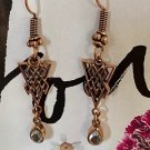 Copper Stone earrings with Blue Topaz Stones CER120 - 1 1/2 inches long.