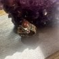 Copper Brass and silver Ring. Gold stone makes this ring shimmer - Size 8.
