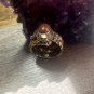 Copper Brass and silver Ring. Gold stone makes this ring shimmer - Size 9.