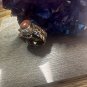 Copper Brass and silver Ring. Gold stone makes this ring shimmer - Size 9.
