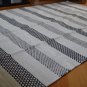 Large Kilim Rug Reversible Diamonds Stripes Wool - 150x240cm - Black Cream White