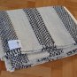 Large Kilim Rug Reversible Diamonds Stripes Wool - 150x240cm - Black Cream White