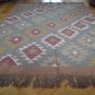 Large Kilim Rug Indian Hand Knotted Diamond Harlequin 150x210cm 5x7ft Jute Wool