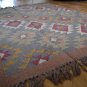 Large Kilim Rug Indian Hand Knotted Diamond Harlequin 150x210cm 5x7ft Jute Wool
