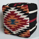 Wool Kilim Pouffe Cover Beanbag Pouf 40cm 16" Cube Hand knotted Ottoman Turkish