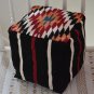 Wool Kilim Pouffe Cover Beanbag Pouf 40cm 16" Cube Hand knotted Ottoman Turkish