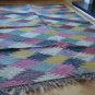 Kilim Rug Hand Made 120x180cm Natural Jute Wool Maroon Green Indien Diamond 6405