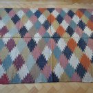 Kilim Rug Hand Made 120x180cm Natural Jute Wool Traditional Indian Diamond 6401