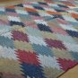 Kilim Rug Hand Made 120x180cm Natural Jute Wool Traditional Indian Diamond 6401