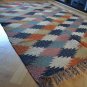 Kilim Rug Hand Made 120x180cm Natural Jute Wool Traditional Indian Diamond 6401