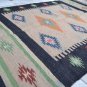Kilim Rug Hand Made 120x180cm Natural Jute Wool Black Beige Diamond Seconds Sale