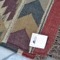Kilim Rug Hand Made 120x180cm Natural Jute Wool Maroon Green Indien Diamond 6409