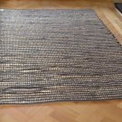Brown Jute Rug Choco Chindi Cotton Stripe Handmade Knotted Dhurrie 180x120cm 6x4