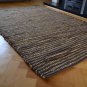 Brown Jute Rug Choco Chindi Cotton Stripe Handmade Knotted Dhurrie 180x120cm 6x4