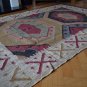 Large Kilim Rug Indian Hand Knotted Hexagon Geometric 120x180cm 4x6ft Jute Wool