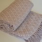 Beige Cream Diamonds Throw Geometric Blanket 160x130cm Soft Luxury 100% Cotton