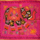 Pink Elephant Wall Hanging Indian Hippy Ethnic Sequin Tapestry Embroidered 86cm
