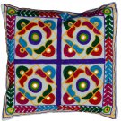 Ethnic Embroidery Cushion Covers 40cm 16" Washable Cream Cotton Traditional New