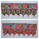 INDIEN Toran Flower Embroidered Tapestry Wall Hanging Table Runner Red Pink Blue