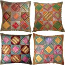 Recycled Sari Cushion Covers Fabric 18" 45cm Blue Red Green Brown Orange Pink