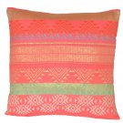 Bright Pink Green Gold Tribal Cushion Covers Cotton Lurex 40cm 60cm 16" 24"