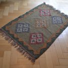Kilim Rug Wool Indian Hand Knotted Diamond Harlequin 60x90cm 2x3 Moroccan New