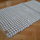 Jute Rug White Chindi Cotton Stripe Handmade Knotted Dhurrie 70x140cm 2'4"x4'7"