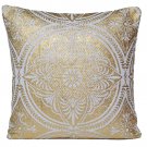 Mandala Cushion Covers Chakra Gold White Cotton 50cm 20" Hand Woven Decorative