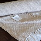Beige Brown Cream Throw Blanket 160 x 130cm Soft 100% Cotton Clearance Sale