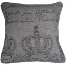 Luxury Grey Cushion Covers Sel de Mer Soft 100% Cotton Chenille 18" 45cm