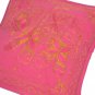 Pink Elephant Cushion Covers 40cm 16" INDIEN Handmade Cotton Golden Embroidered