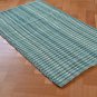 Rug Bath Mat Teal Pistachio Green Cotton Silver Rayon 60cm x 90cm