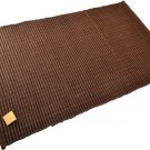 Chocolate Brown Rug Bath Mat Cotton Rayon 110cm x 70cm Machine Washable