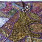INDIEN Tapestry Purple Wall Hanging Table Cover Recycled Sari Embroidery PR02