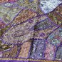 INDIEN Tapestry Purple Wall Hanging Table Cover Recycled Sari Embroidery PR02
