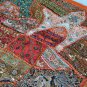 INDIEN Tapestry Orange Wall Hanging Table Cover Recycled Sari Embroidery OR02
